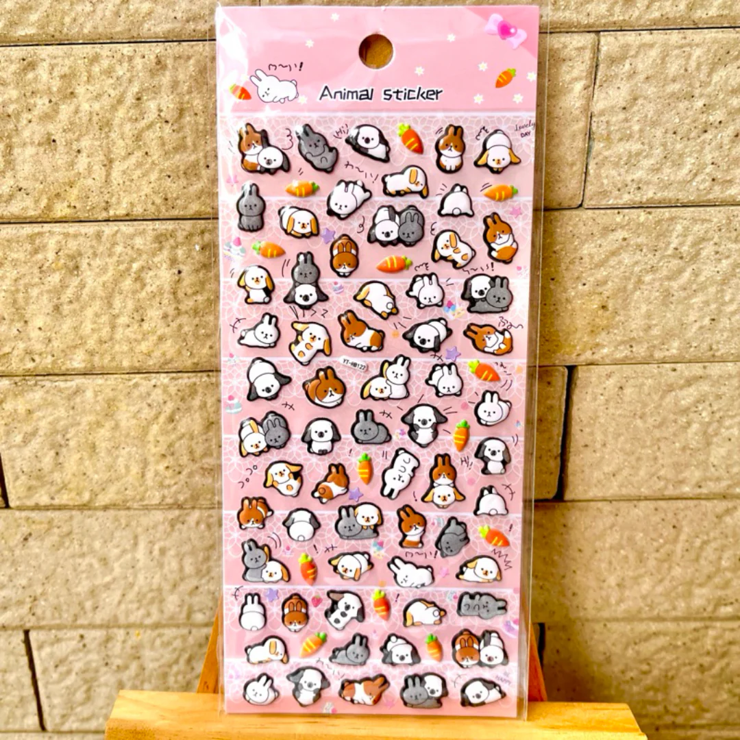 (Buy 1 Get 1 Free ) Cute 3D Dog Theme Puffy Stickers l Pack of 1 contains 1 sheet - Image 4