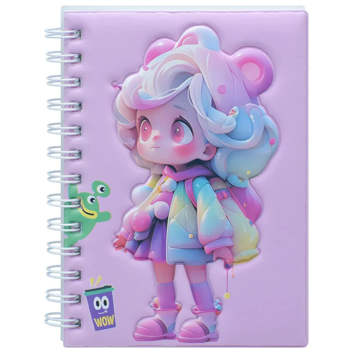 Cute Kawaii doll Spiral Diary l Ruled l Pack of 1 - Image 2