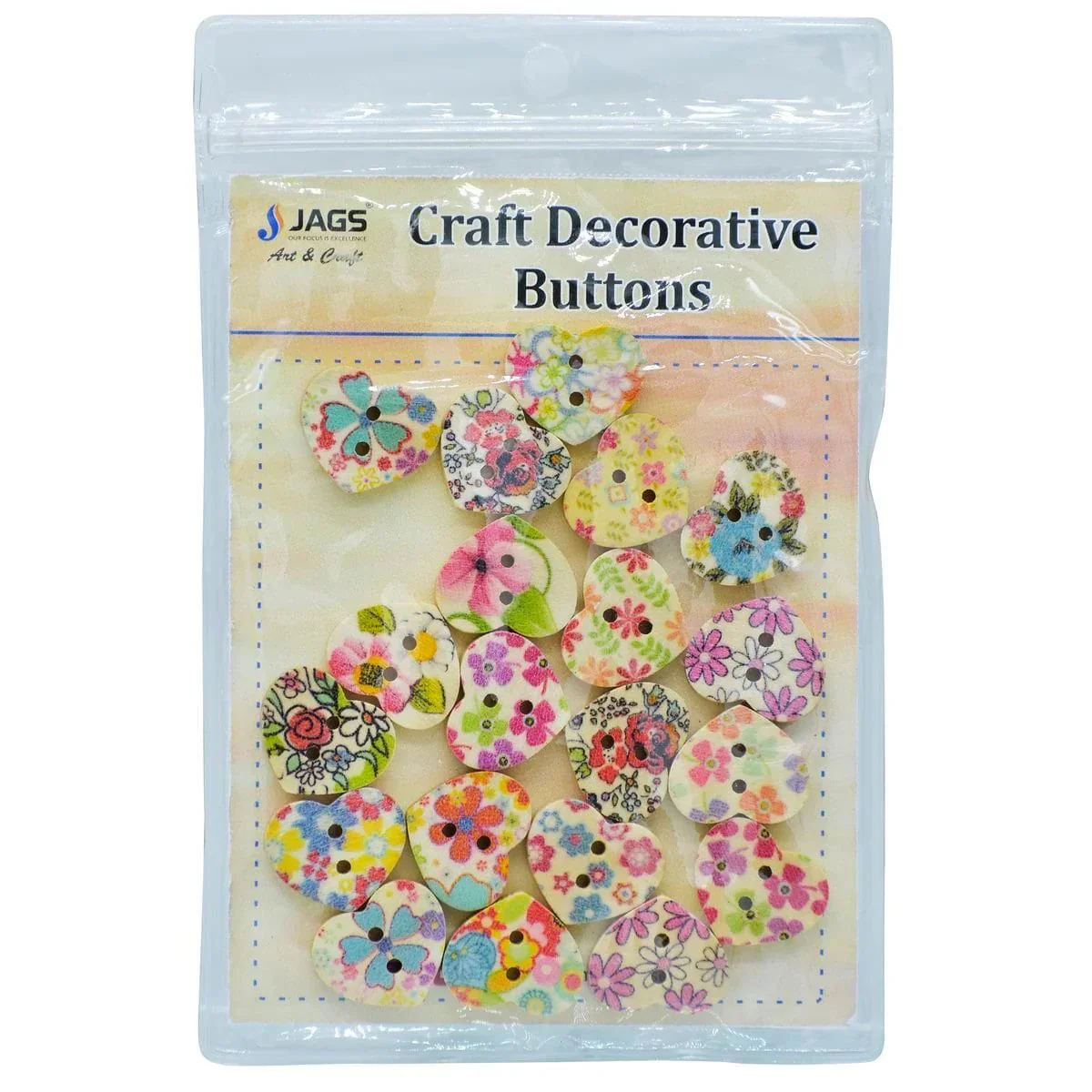 Decorative Button Wooden Heart Small 20pcs - Image 4