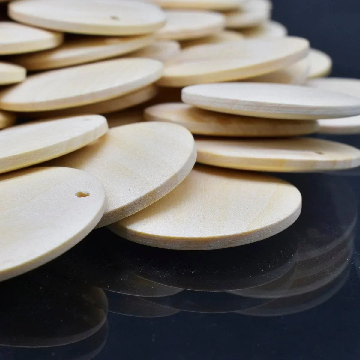 Decorative Wooden Pendant Plain Big 100pc 35MM DWPP02 - Image 4