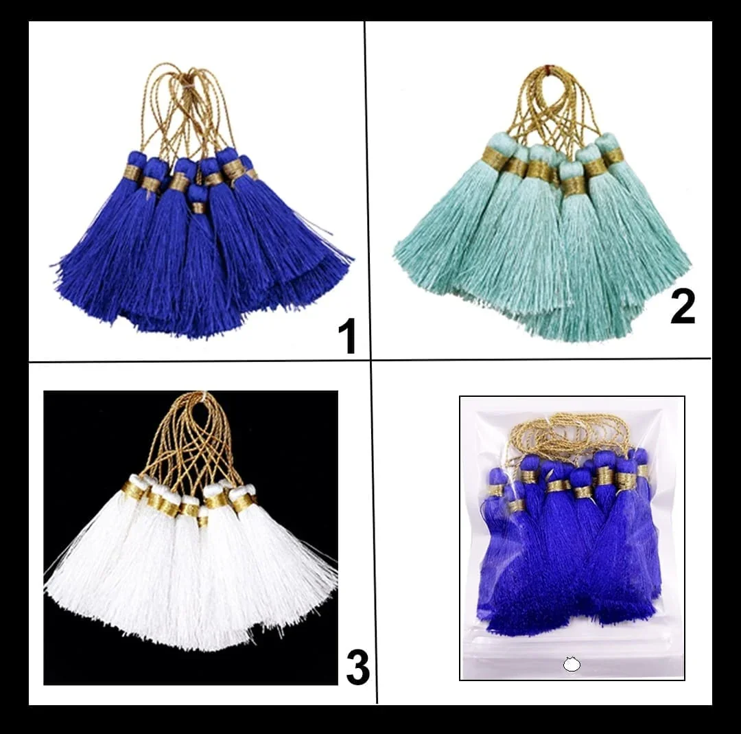 Colorful Tassel Charms – DIY Jewelry Making, Earrings & Craft Supplies | Pack of 1 - Image 2