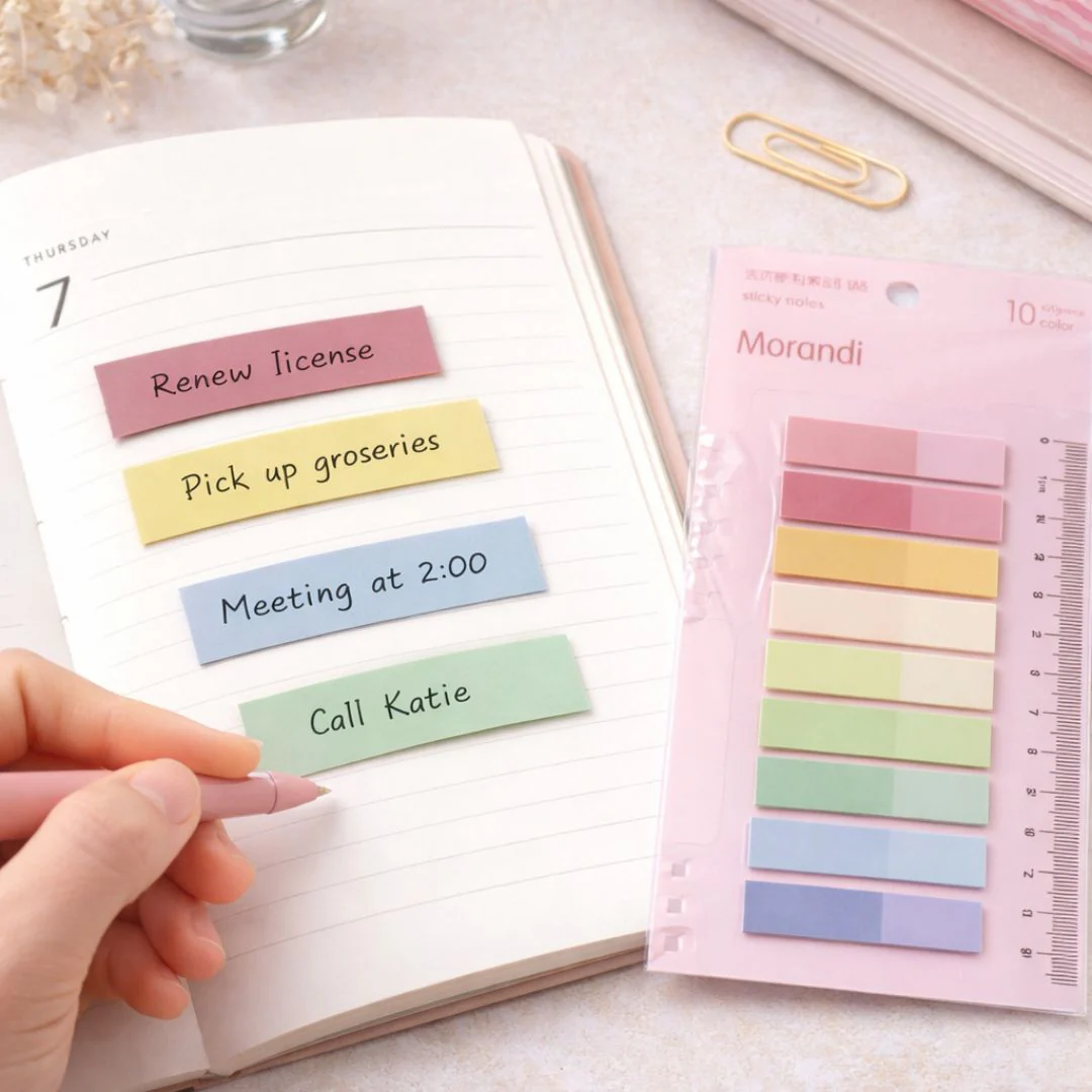 Multi-Color Sticky Notes with Ruler | Study Tabs & Measuring Tool | Pack of 1 - Image 4