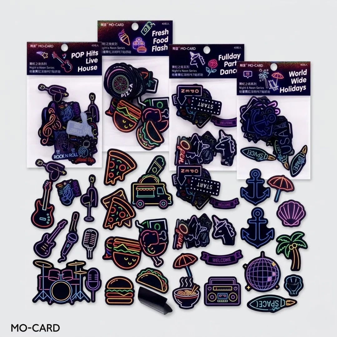 Aesthetic Neon Stickers – Trendy Scrapbooking & Craft Pack | Pack of 1 - Image 3