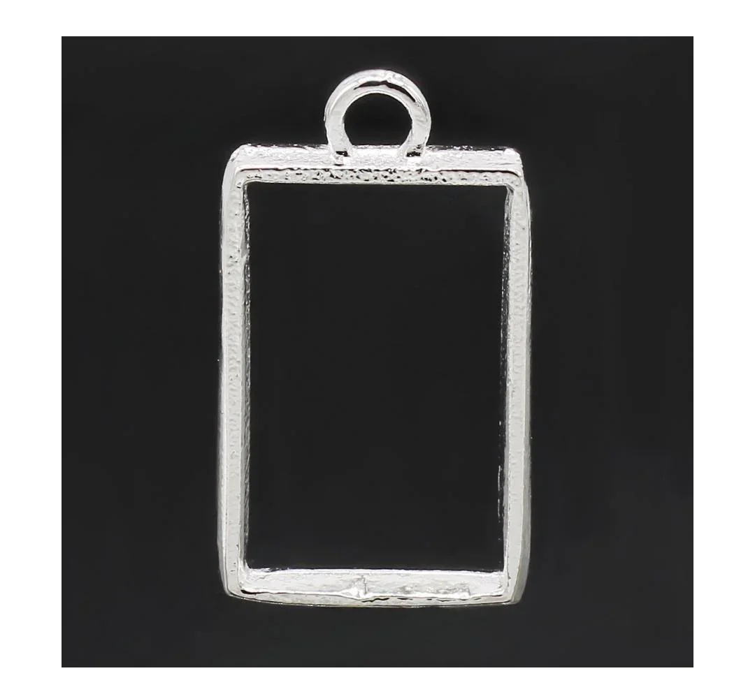 DIY Metal Imitation – 4Pcs Silver Rectangle Embellishments - Image 2