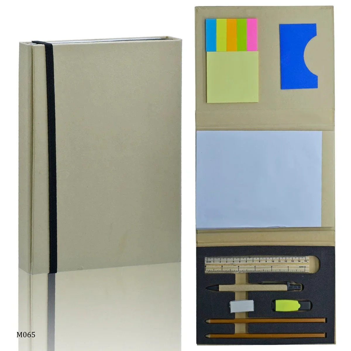 Eco Friendly Three Fold Diary With Elastic M065