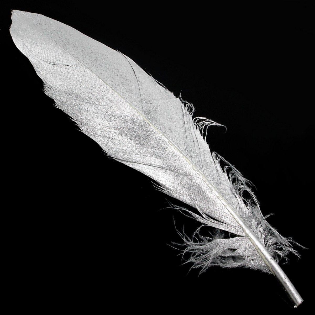 Feather Artificial Medium Silver 10pcs CFM-SR - Image 3