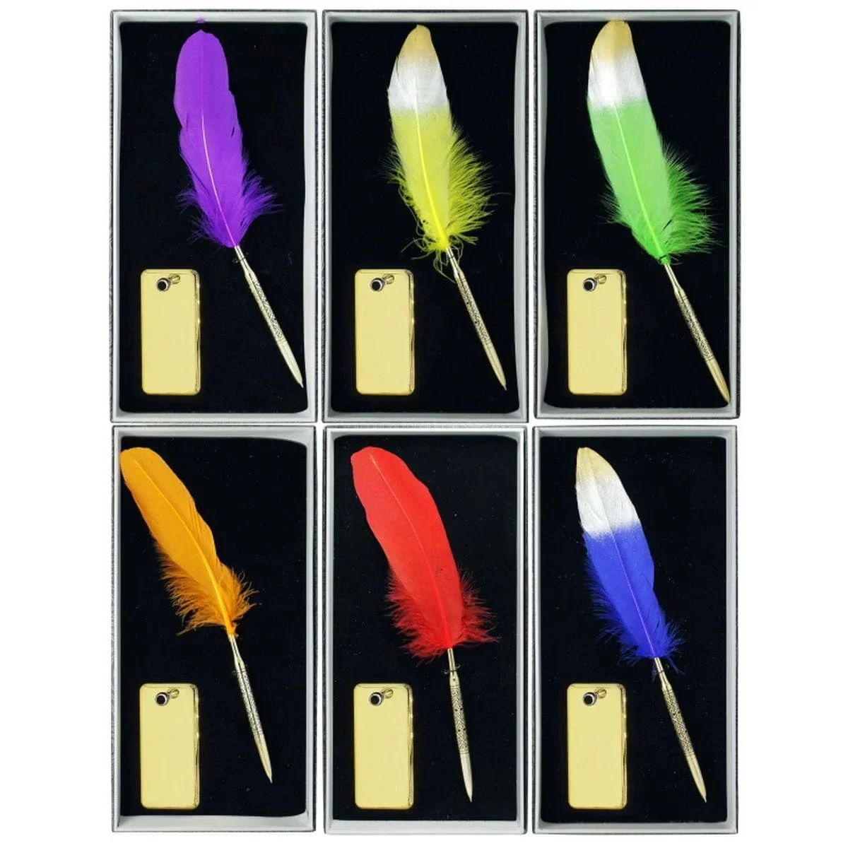 Feather Ball Pen With Gold Stand & Gift Box - Image 2