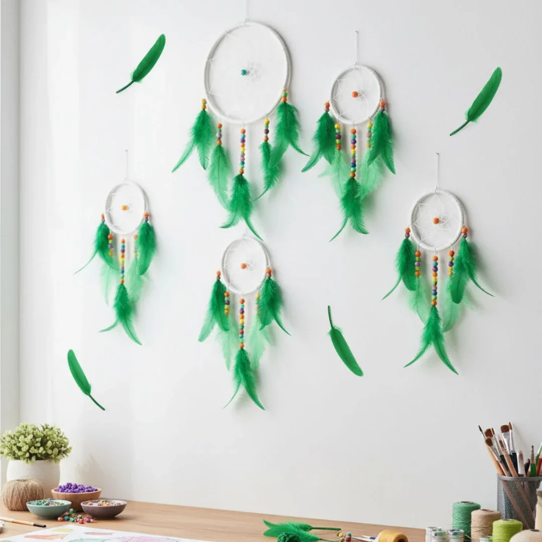 Large Soft Green Craft Feathers | Pack of 10 - Image 2
