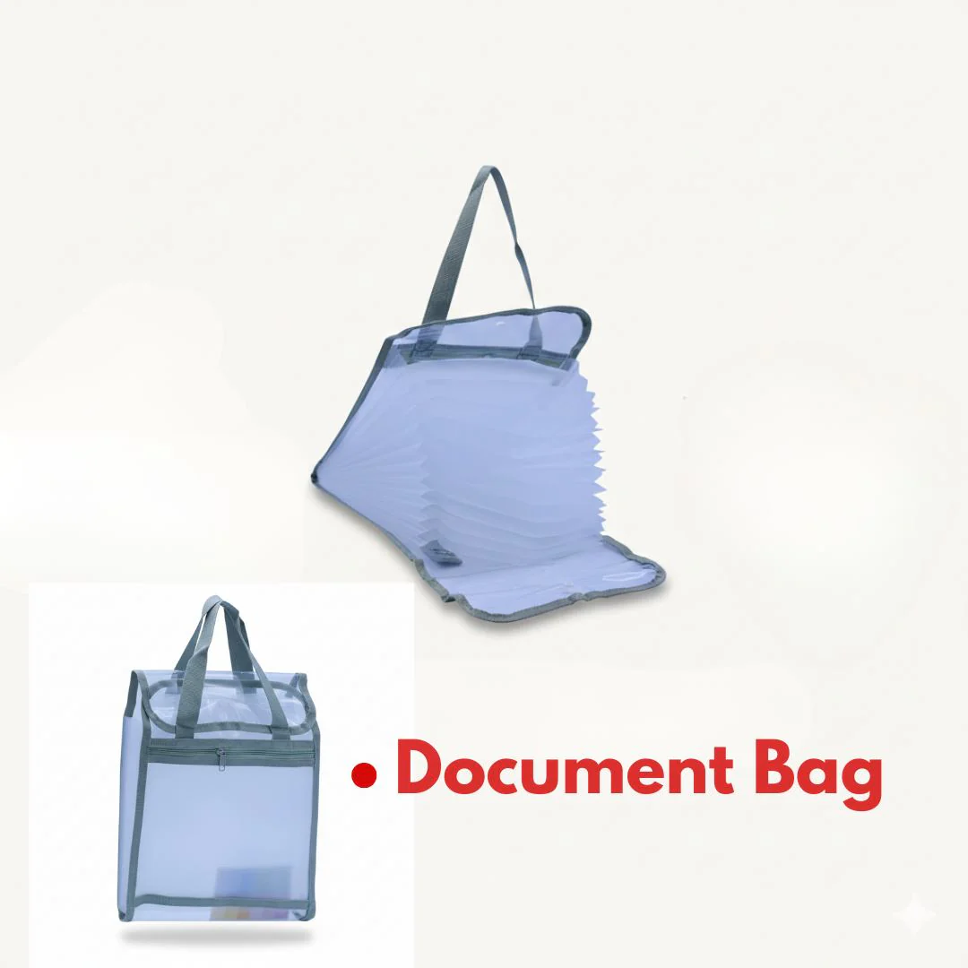 A4 Transparent Vertical File Bag with Button Lock – Durable Document Holder (Pack of 1) - Image 5