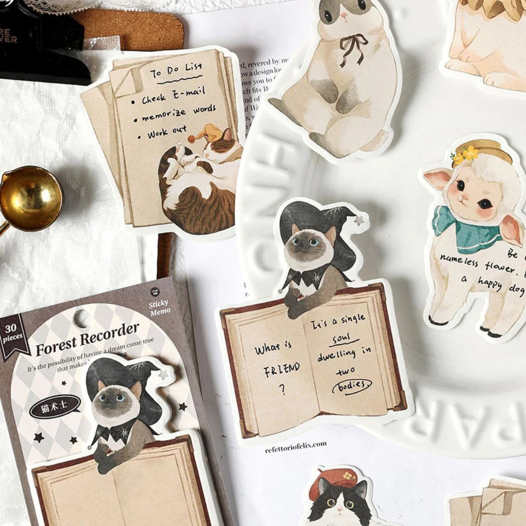 (Buy 1 Get 1 Free ) Cute Kawaii animal Sticky Notes |Cute Memo Pads | Pack of 1 contains 30 sheets - Image 2