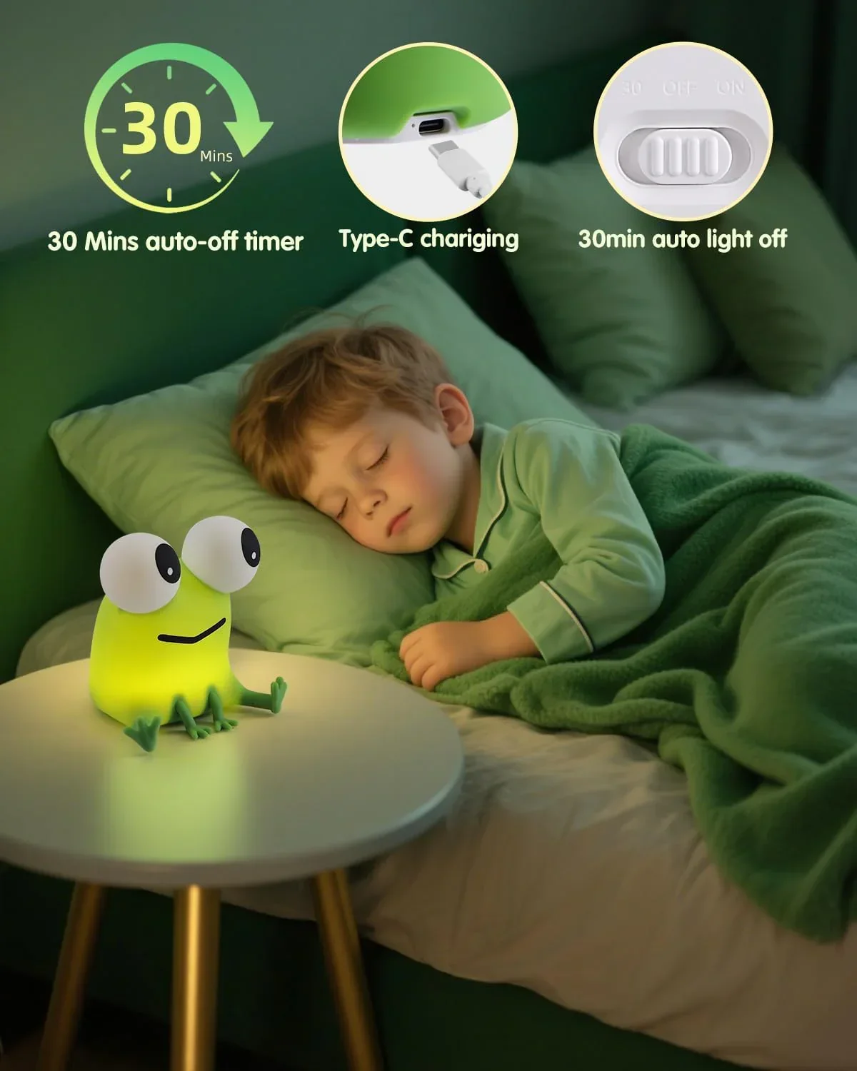 Frog Night Light for Kids, Soft Silicone Nursery Night Lamp Rechargeable I FREE SHIPPING - Image 8