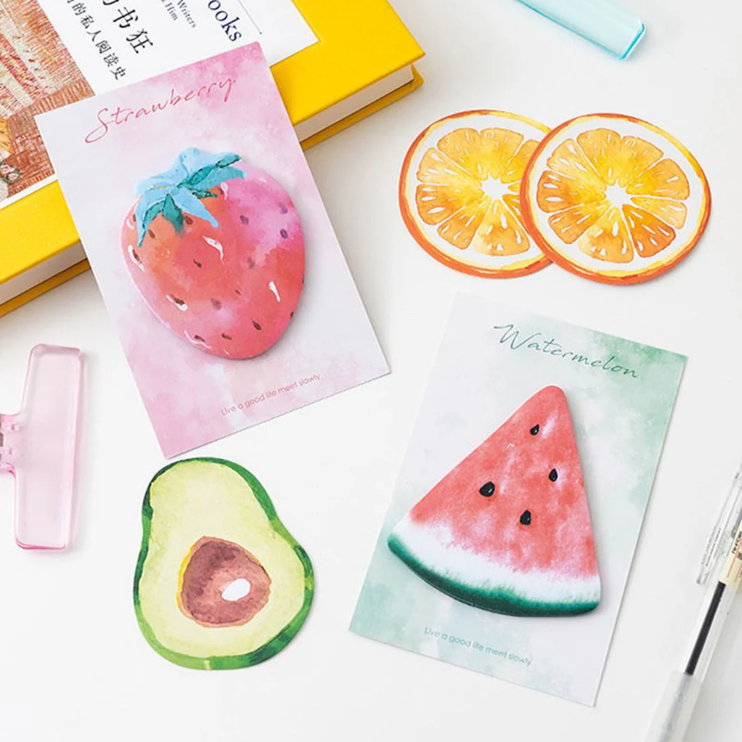 (Buy 1 Get 1 Free ) Cute Fruit sticky Notes (30 Sheets) Pack of 1 - Image 2