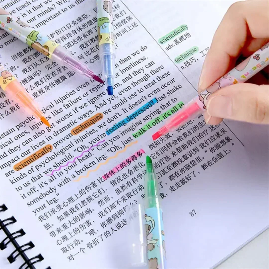(Buy 1 Get 1 Free ) Space Dual-Tip Highlighter Pen | Pack of 6 pens - Image 3