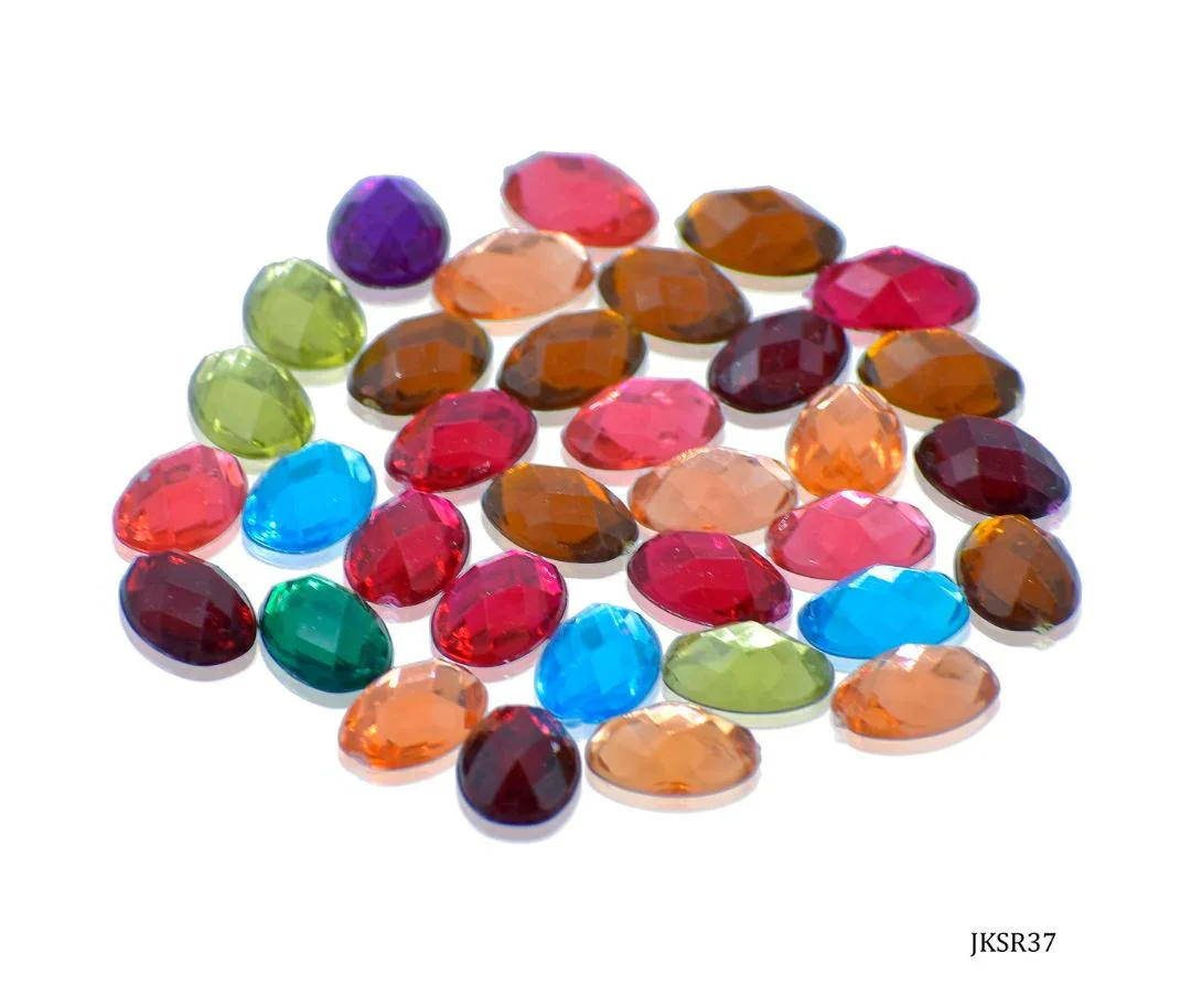Jags Kundan Stone Oval Without Hole – 10Gms, 14×10MM (JKSR37)