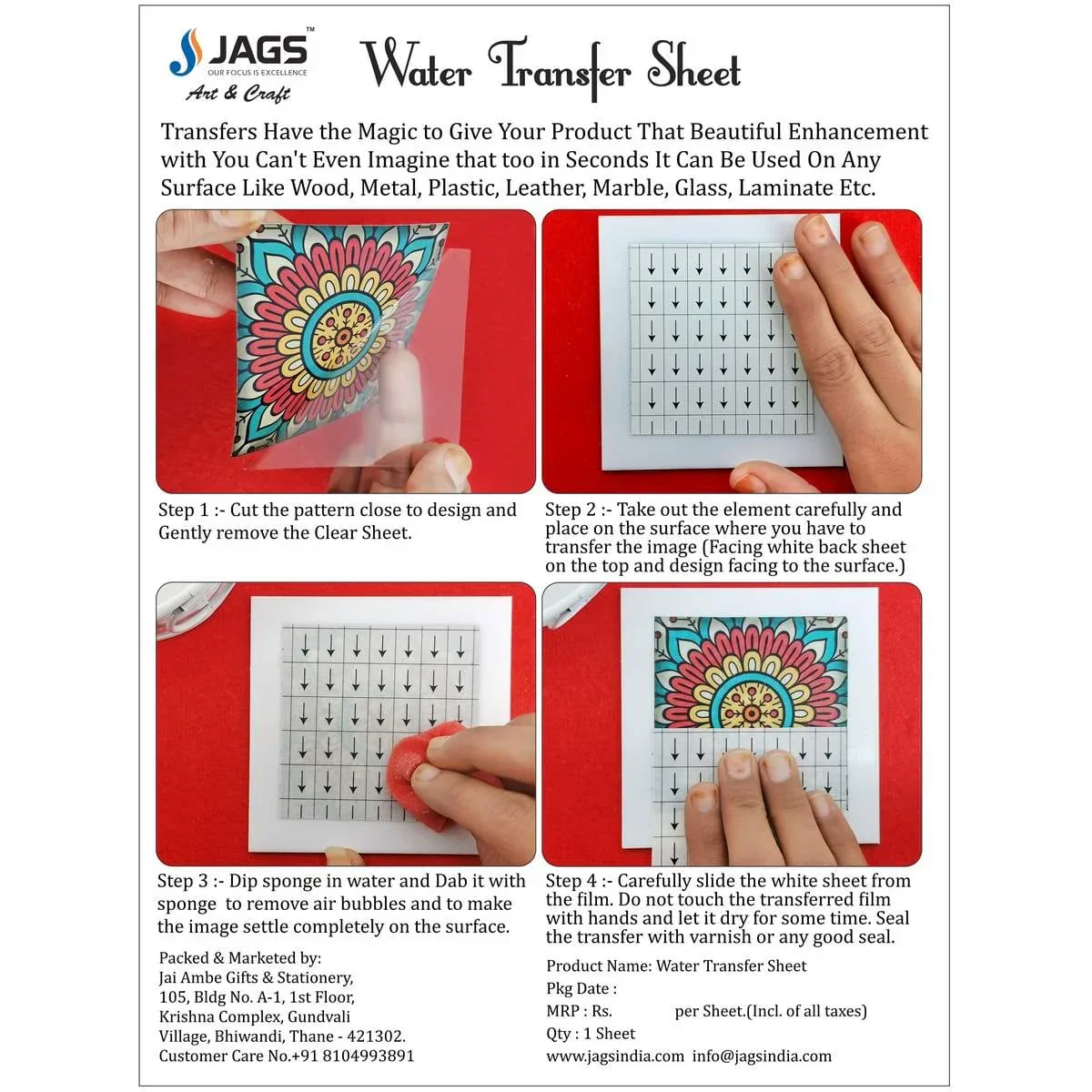 Jags Water Transfer Sheet Retro World Map - Image 2