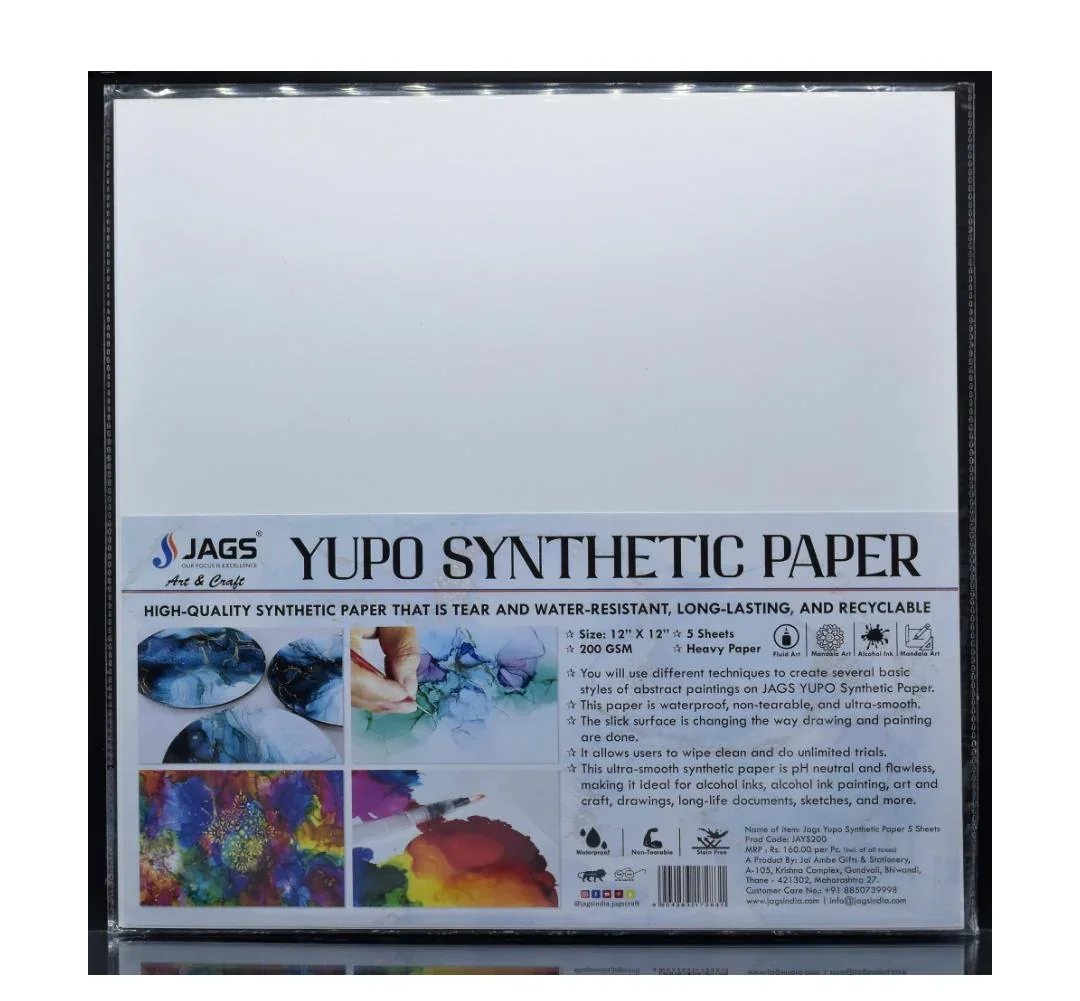 Yupo Synthetic Paper 12x12" – 200 GSM | 5 Sheets - Image 4