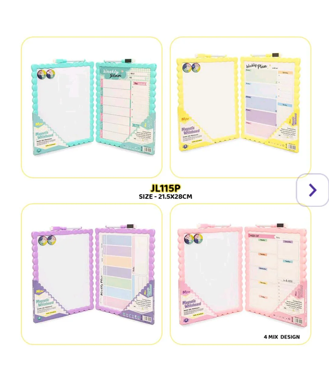 Pastel weekly planner magnetic double side whiteboard l 21.8x28 cm l Pack of 1 - Image 2
