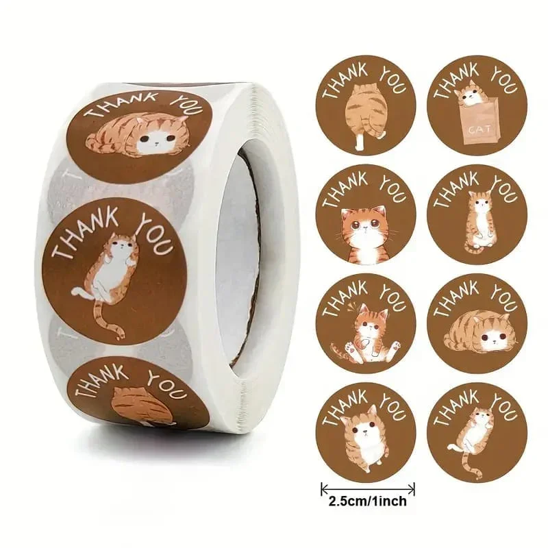 (JUMBO ROLL) Thank you labels for your small business (500 Labels) 1 inch