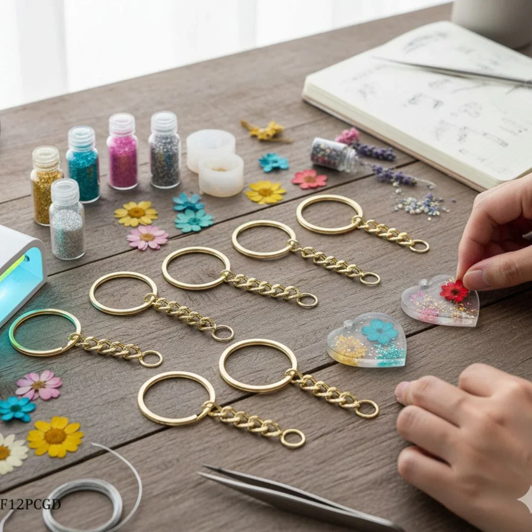 12 Piece Golden keychain ring with ring - Image 4