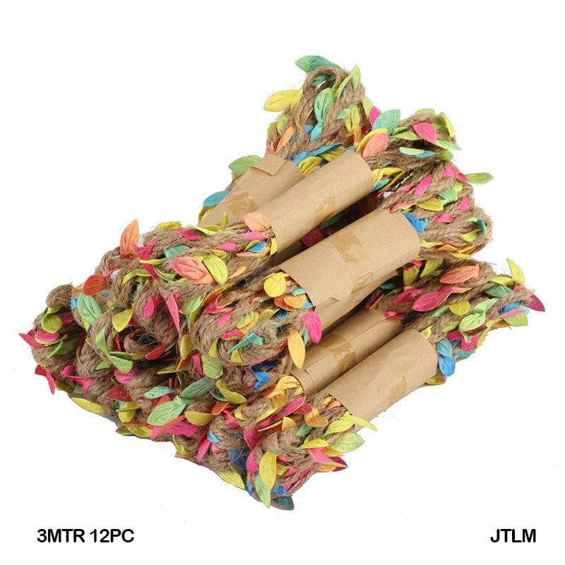 Multi-Color Jute Thread with Leaf Accents - 3 Meters (Pack of 1) - Image 2