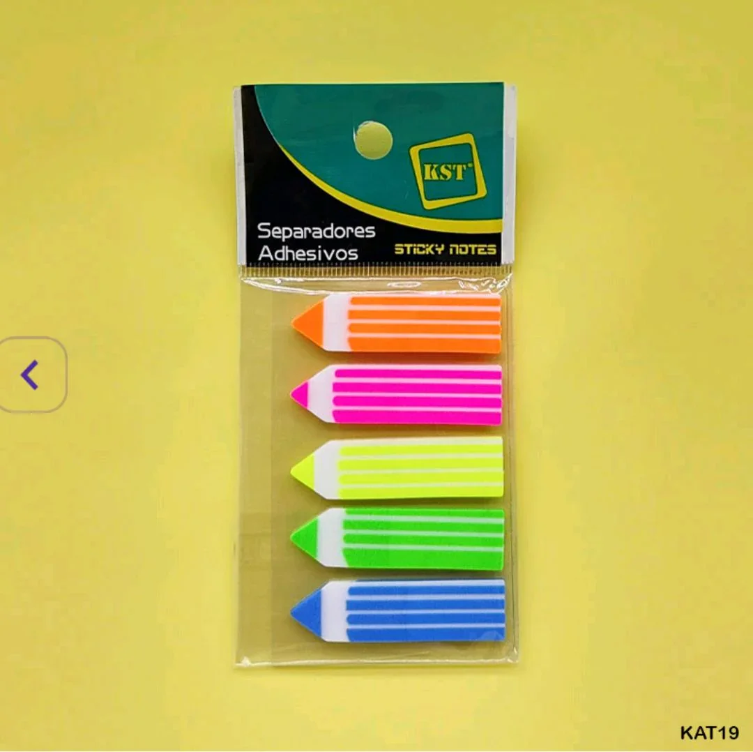 Pencil-Shaped Fluorescent Sticky Notes l Pack of 1 contains 100 sheets - Image 2