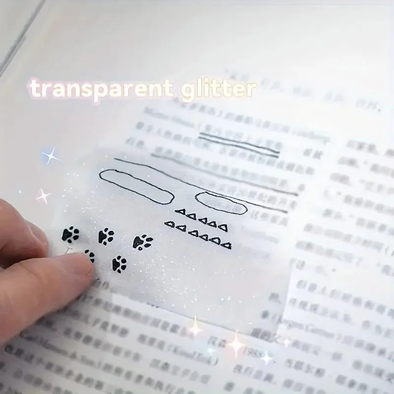 (Buy 1 Get 1 Free) Kawaii glitter transparent paw sticky notes l 50 sheets - Image 3