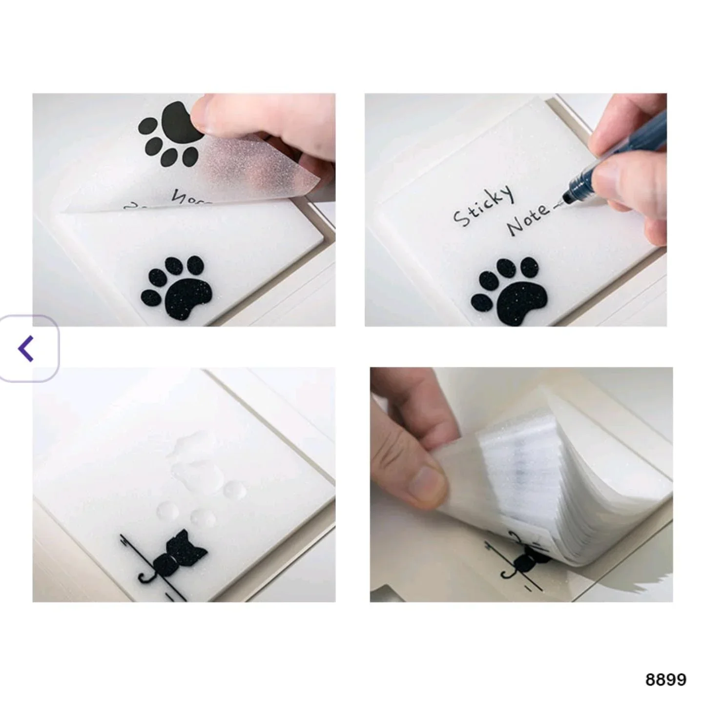(Buy 1 Get 1 Free) Kawaii glitter transparent paw sticky notes l 50 sheets - Image 8