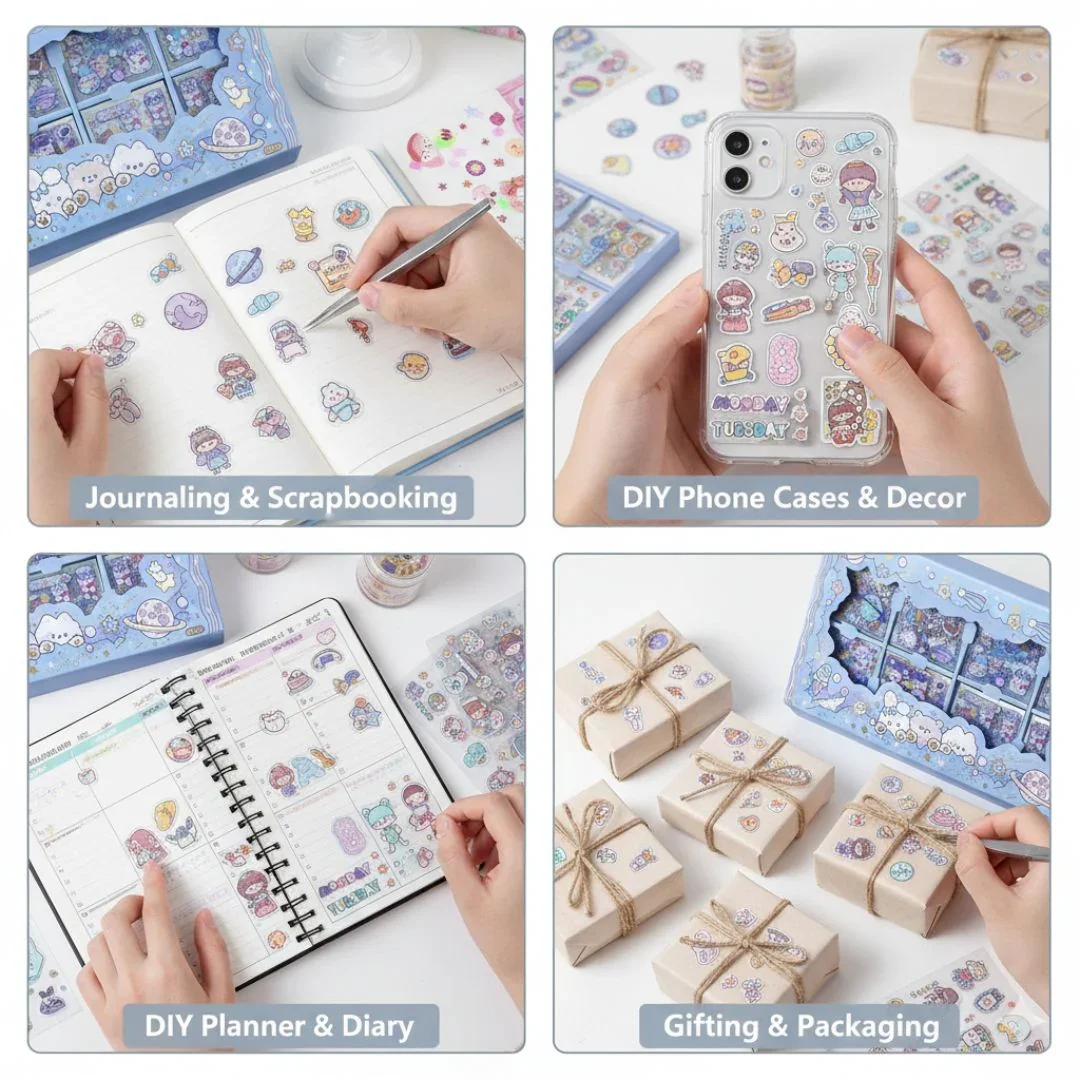 Aesthetic Korean stickers box | All surface stickers | Jumbo Pack of 200 stickers - Image 8