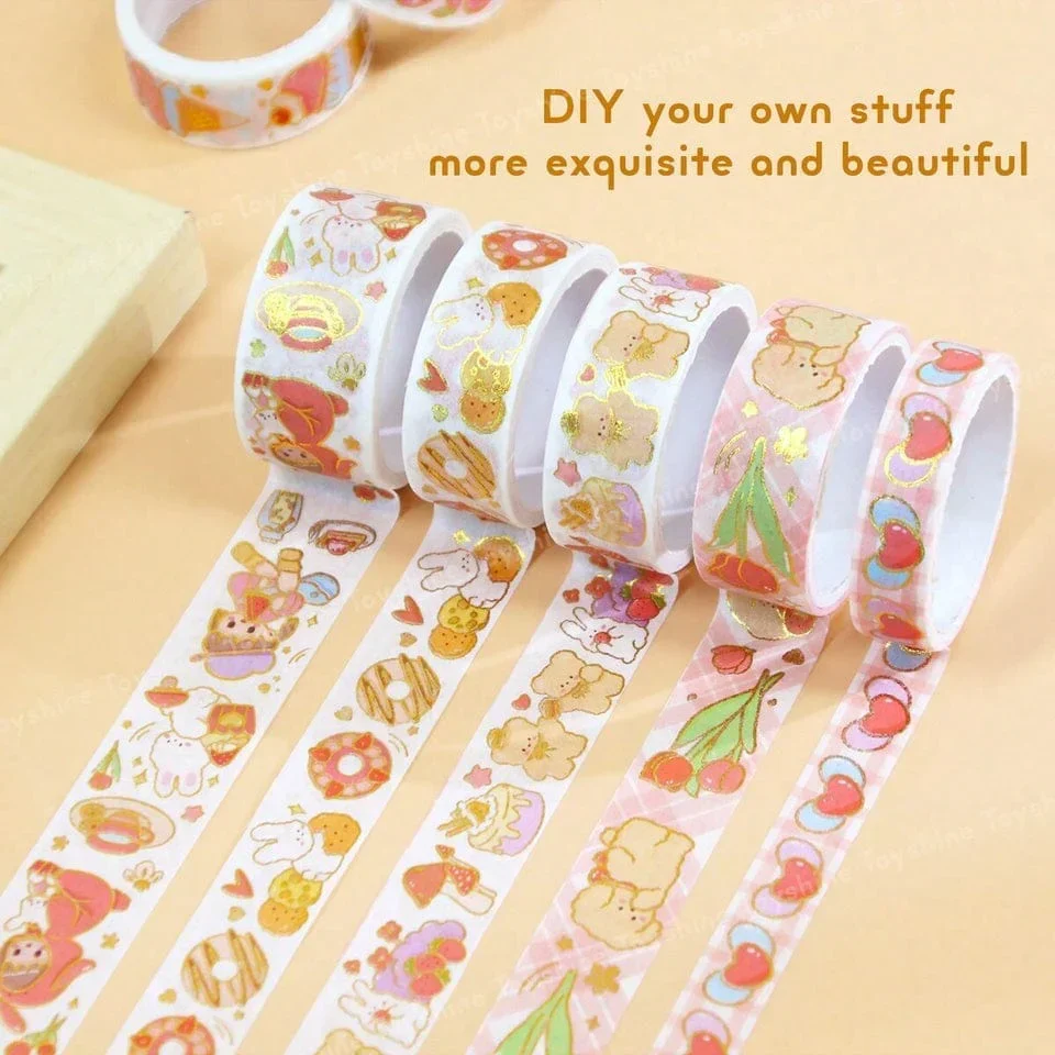 Kawaii Kiki and Nini in Flower Iceland Washi Tape (Masking Tape) - Pack of 20 - Image 5