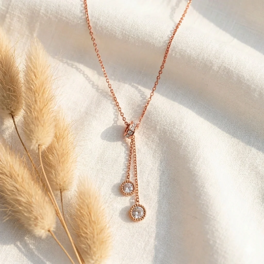 Korean Inspired Rose gold Tone Dainty Neckpiece | Long Lasting Anti-Tarnish Jewellery l Perfect Everyday Jewellery l Pack of 1 - Image 2