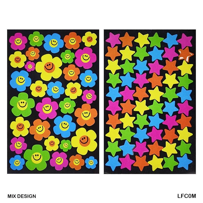 Vibrant Alphabet, Number & Flower Stickers for Scrapbooking & Crafts (pack of 1) - Image 2