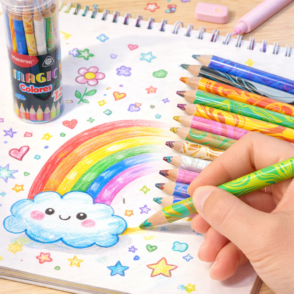 3 in 1 Macaron Magic Pencil | 12 Colors | Pack Of 1 - Image 4