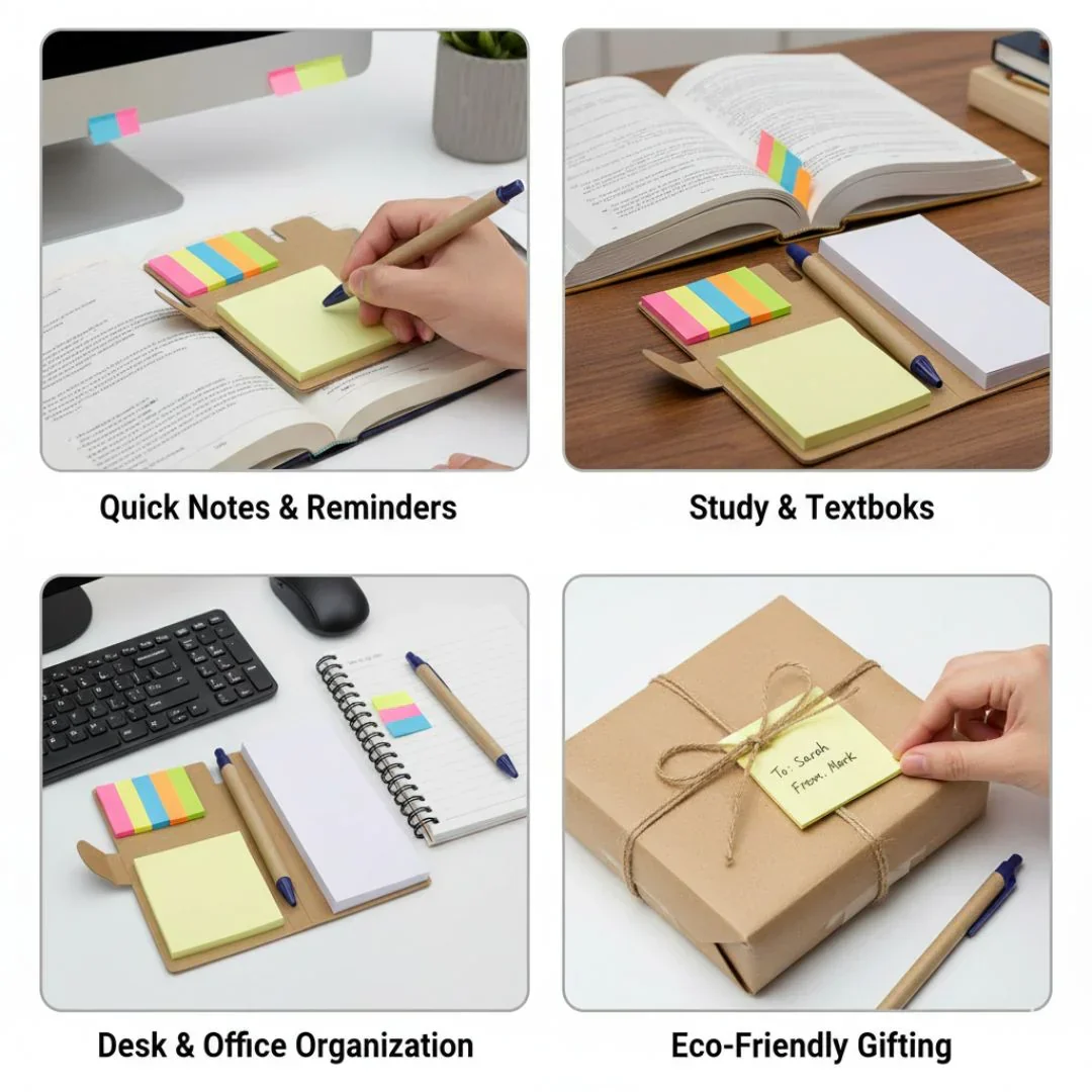 Memo Pad with pen and sticky notes (Easy to carry & fold) - Image 6