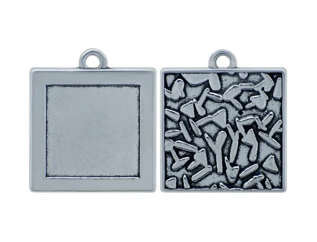 Square Design Metal Craft Charms – Set of 2 - Image 3