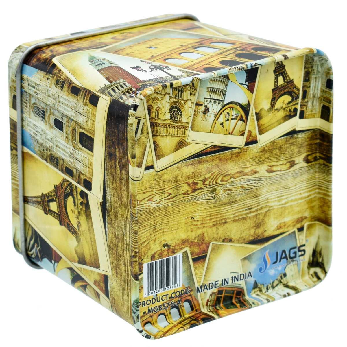 Metal Gift Box Printed Square (size:8.5x8.5x7.5) Pack of 1 - Image 3