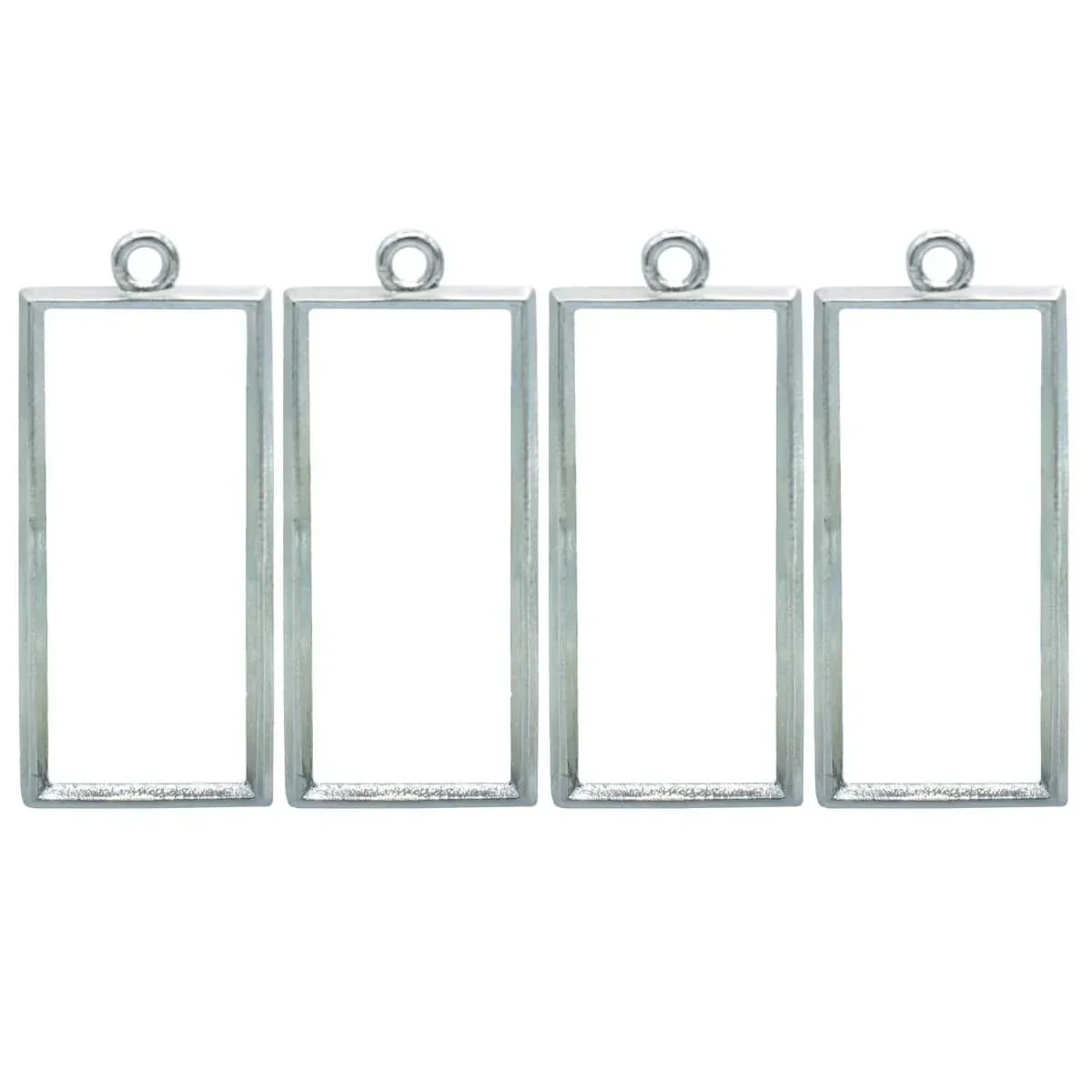Metal Imitation 4Pcs Rectangle Silver JRDA17 - Image 2