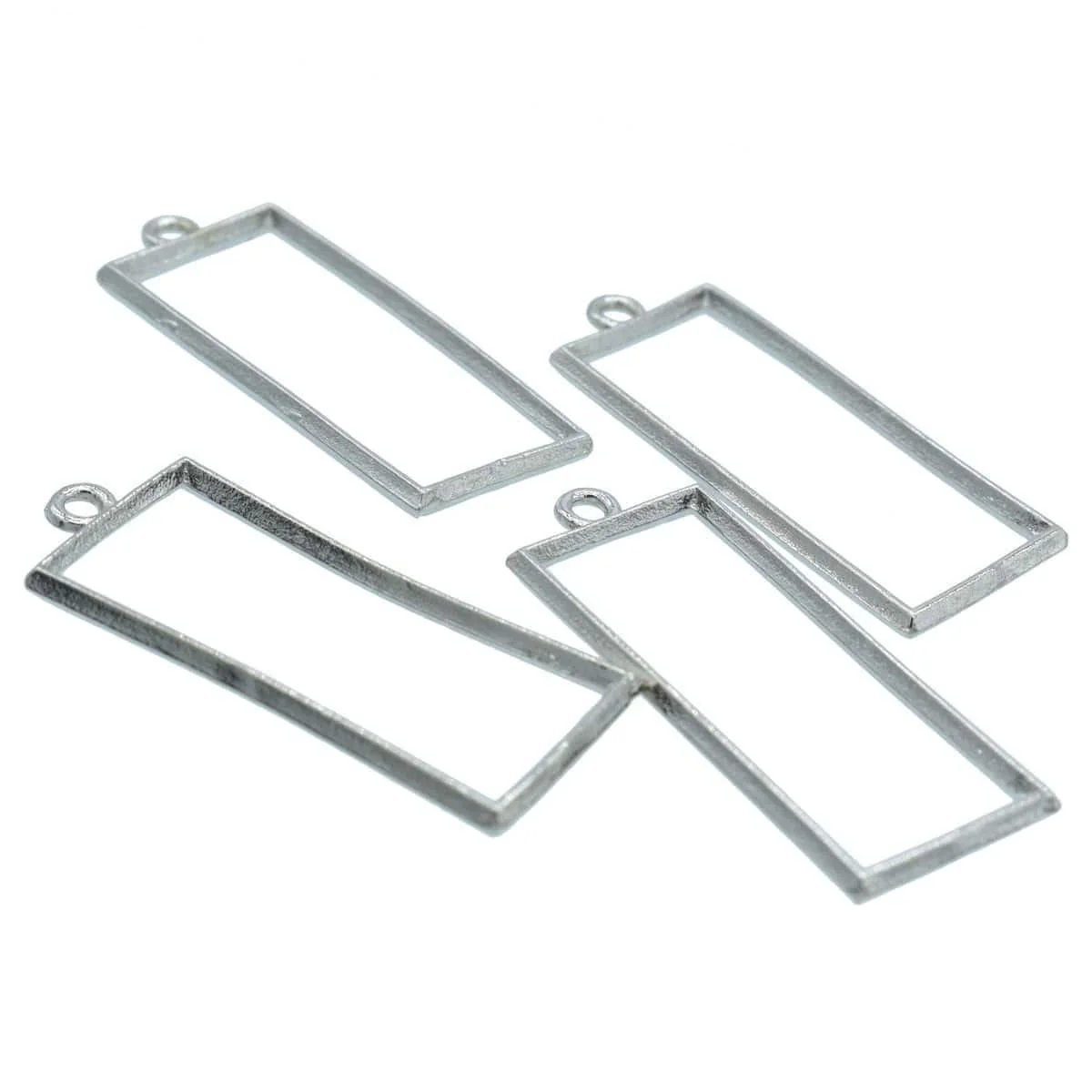 Metal Imitation 4Pcs Rectangle Silver JRDA17 - Image 3
