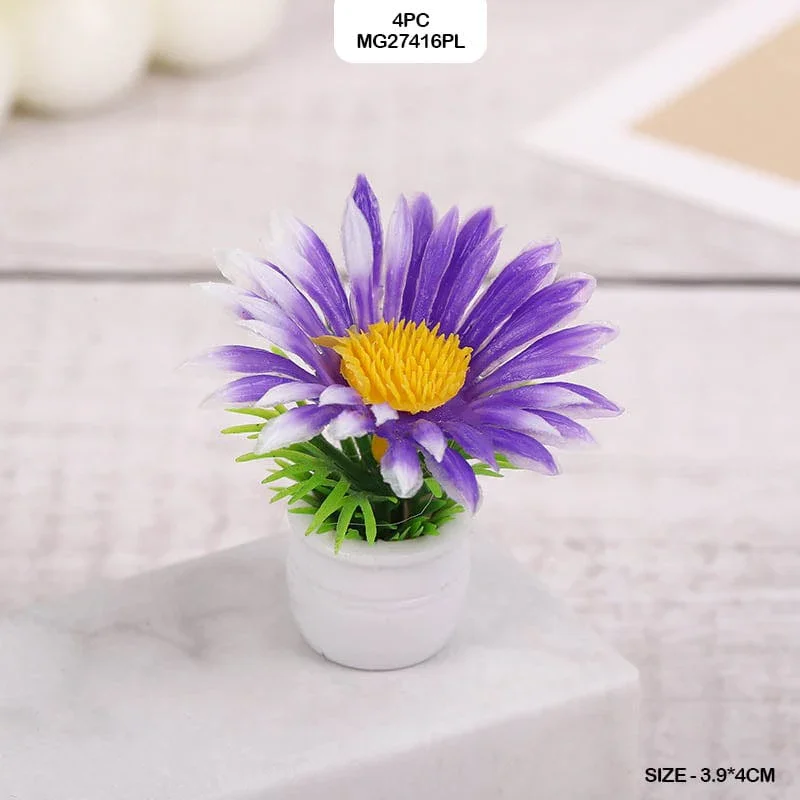 Miniature Purple Flower Plants (4pcs) Pack of 1 - Image 4