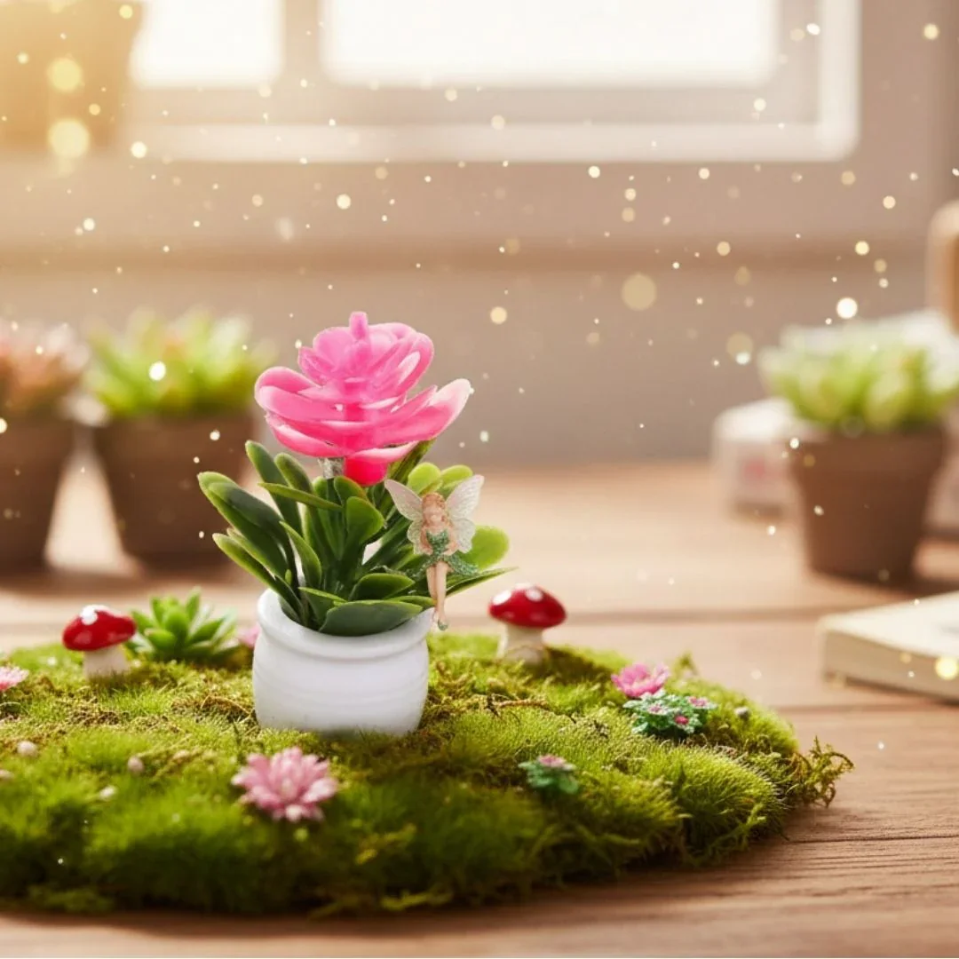 Miniature Pink Flowering Trees in Pots | Set of 4 - Image 3