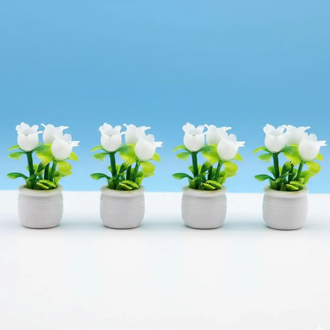 Miniature Tree White Flower (4pcs) Pack of 1 - Image 4