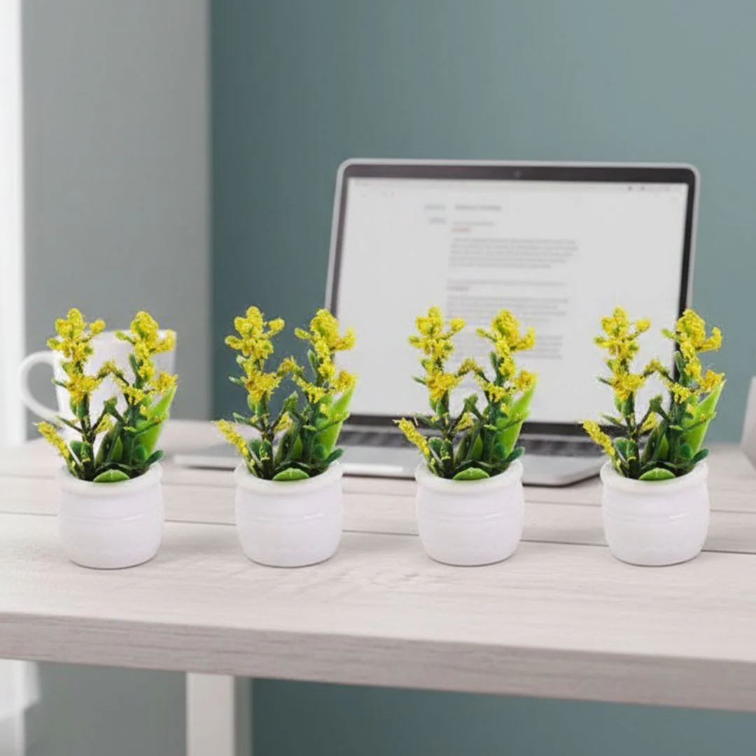 Miniature Yellow Flower plant (4pcs) Pack of 1 - Image 3