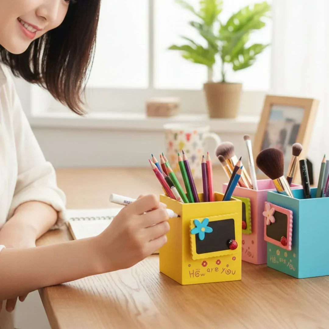 Colorful Wooden Clip with Pen Holder(1pcs) pack of 1 - Image 5