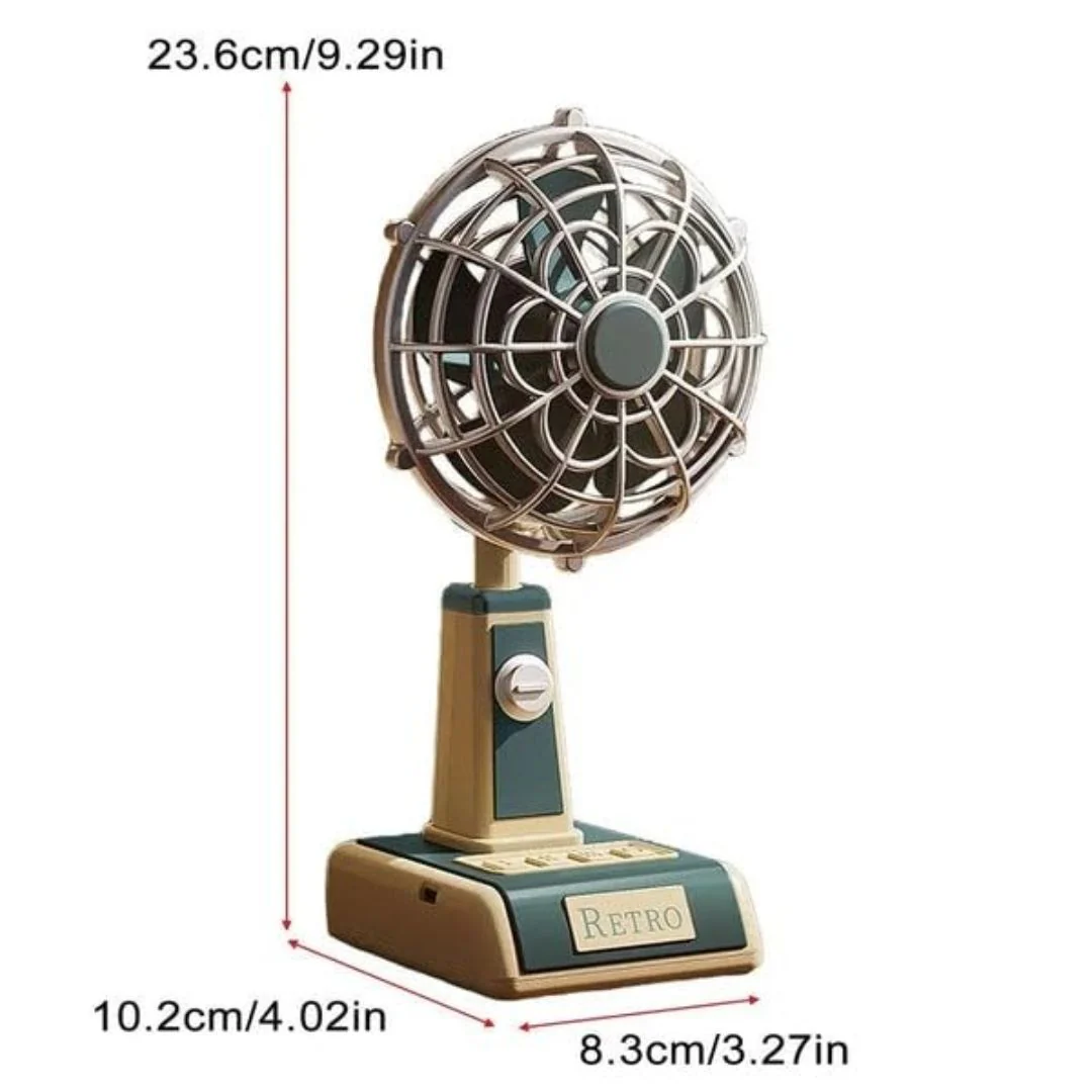 Mini Retro Table Portable Fan | Aesthetic Desk Fan for Study & Workspace | Pack of 1 - Image 2