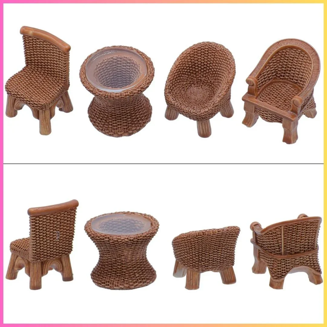 Miniature Model Orange Furniture 4 Pcs Set - Image 4