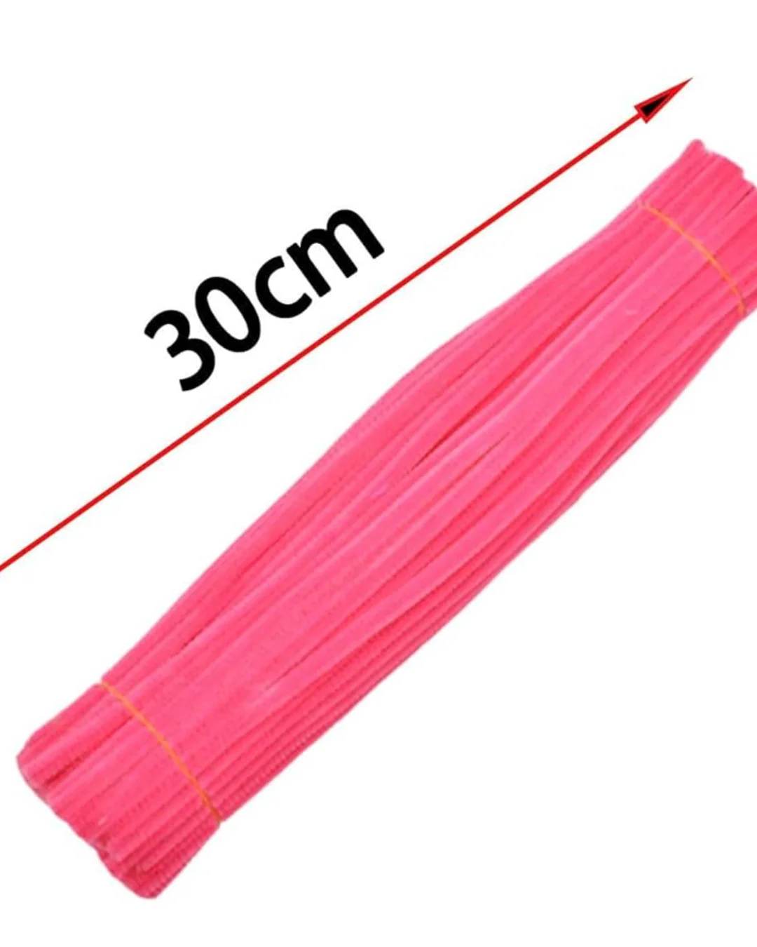 Neon Pink Pipe Cleaners Pack – Soft Craft Stems for DIY Art & Decoration l Pack of 100 pcs - Image 2