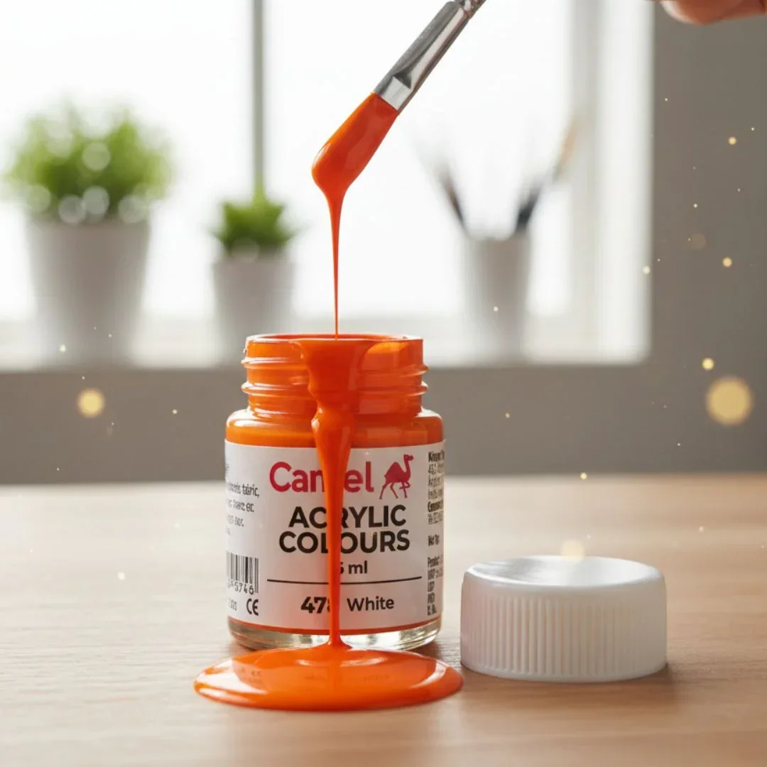 Camel Acrylic Colour Orangr 15ml ( 1 bottel) - Image 2