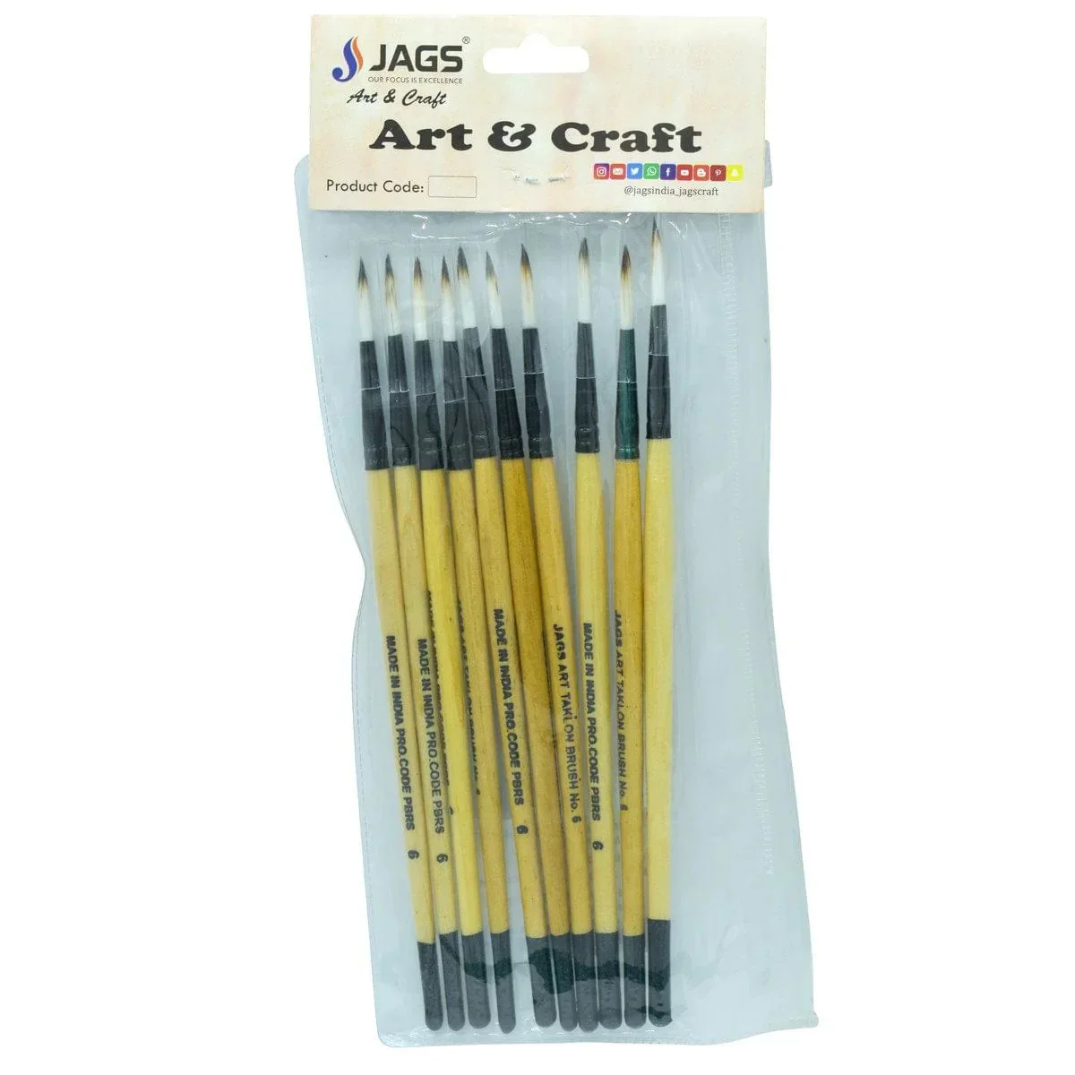 Painting Brush Round Synthetic Hair No 6 PBRS06 - Image 3