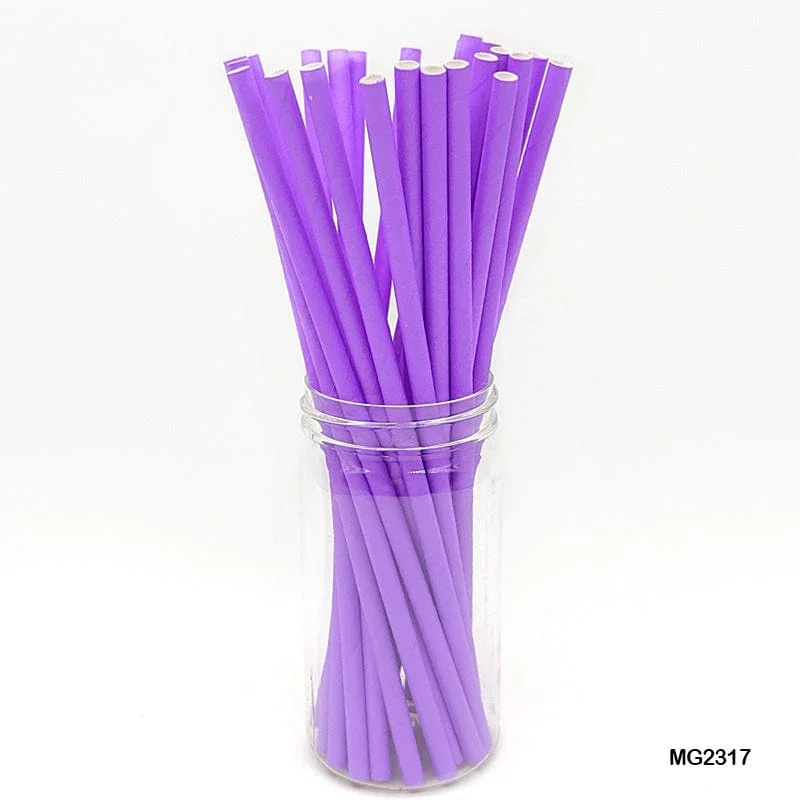Colorful Plain Paper Straws for Drinks & Crafts (25 Pcs Pack of 1) - Image 2