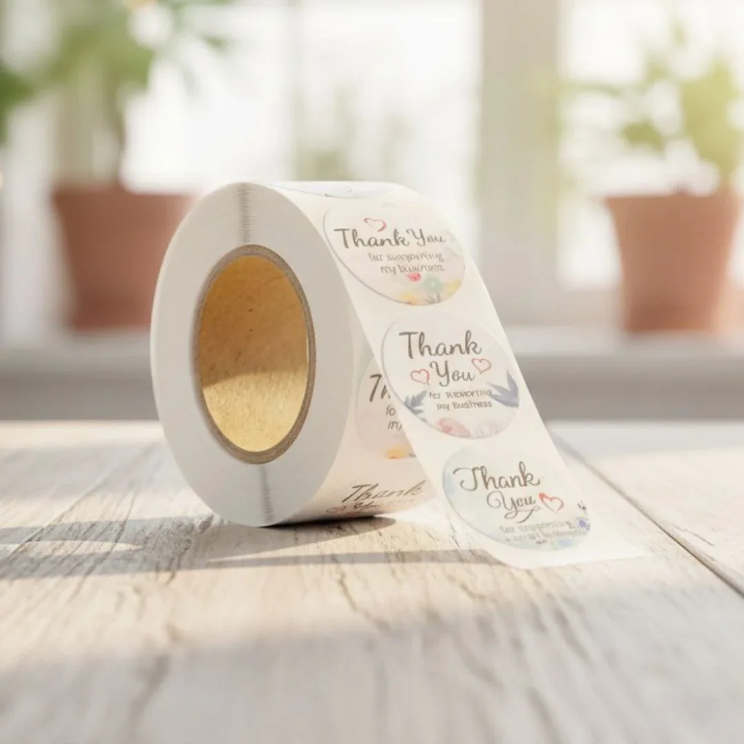 Thank You Sticker Roll for Small Business 2.5CM 500 Stick Roll A-102-F - Image 3