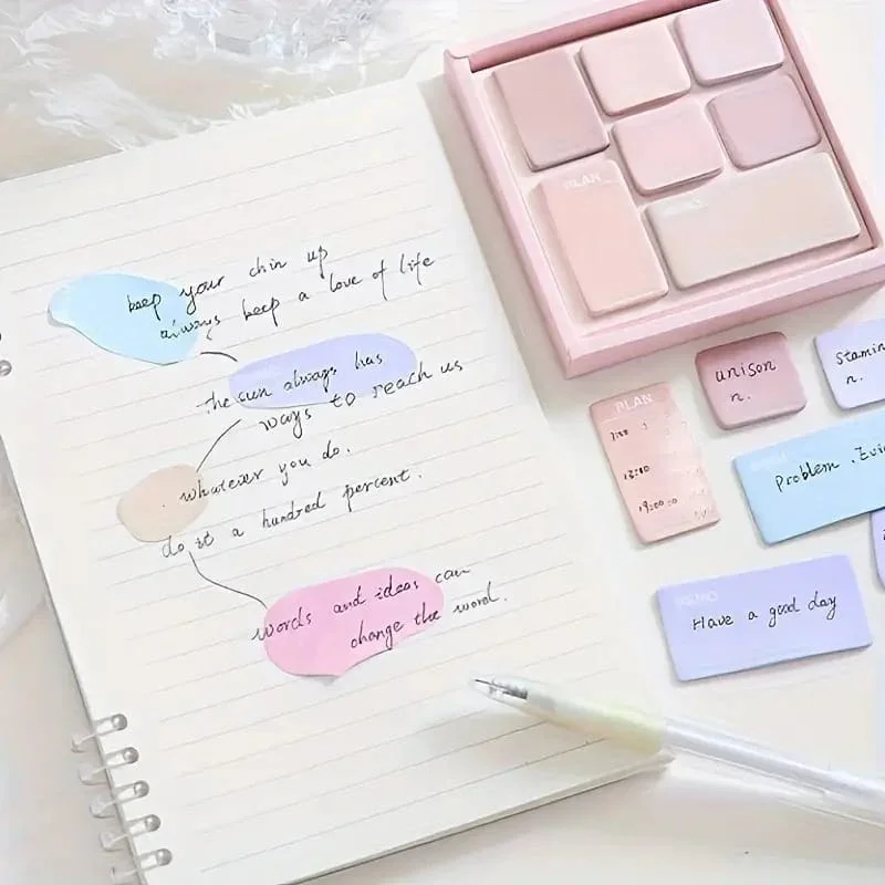 Pastel dreamy sticky notes box  I To do list planner notes I 210 Sticky Notes Sheets - Image 3